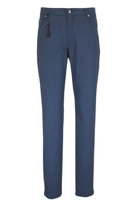 Marco Pescarolo Nerano Blue Flannel Five-Pocket Pant - view 1