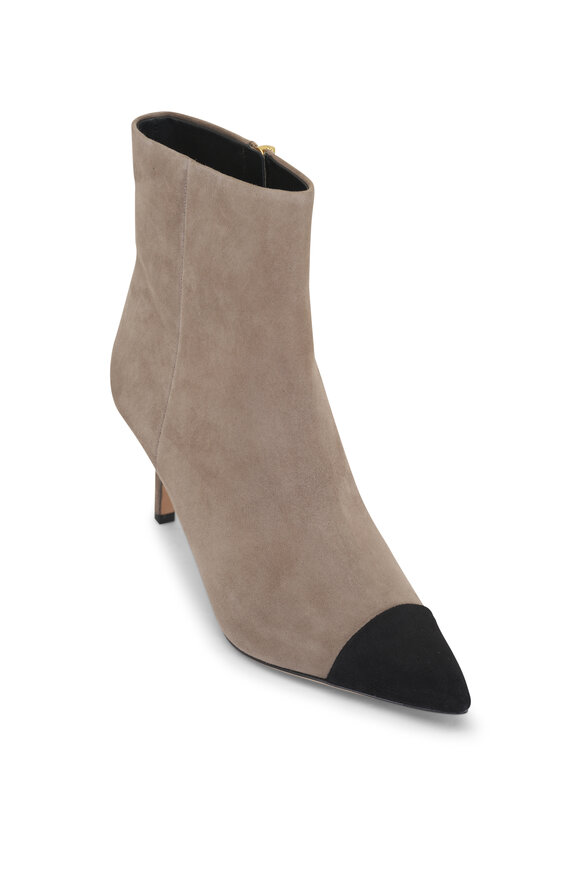 Veronica Beard - Lisa Taupe & Black Suede Boot, 70mm