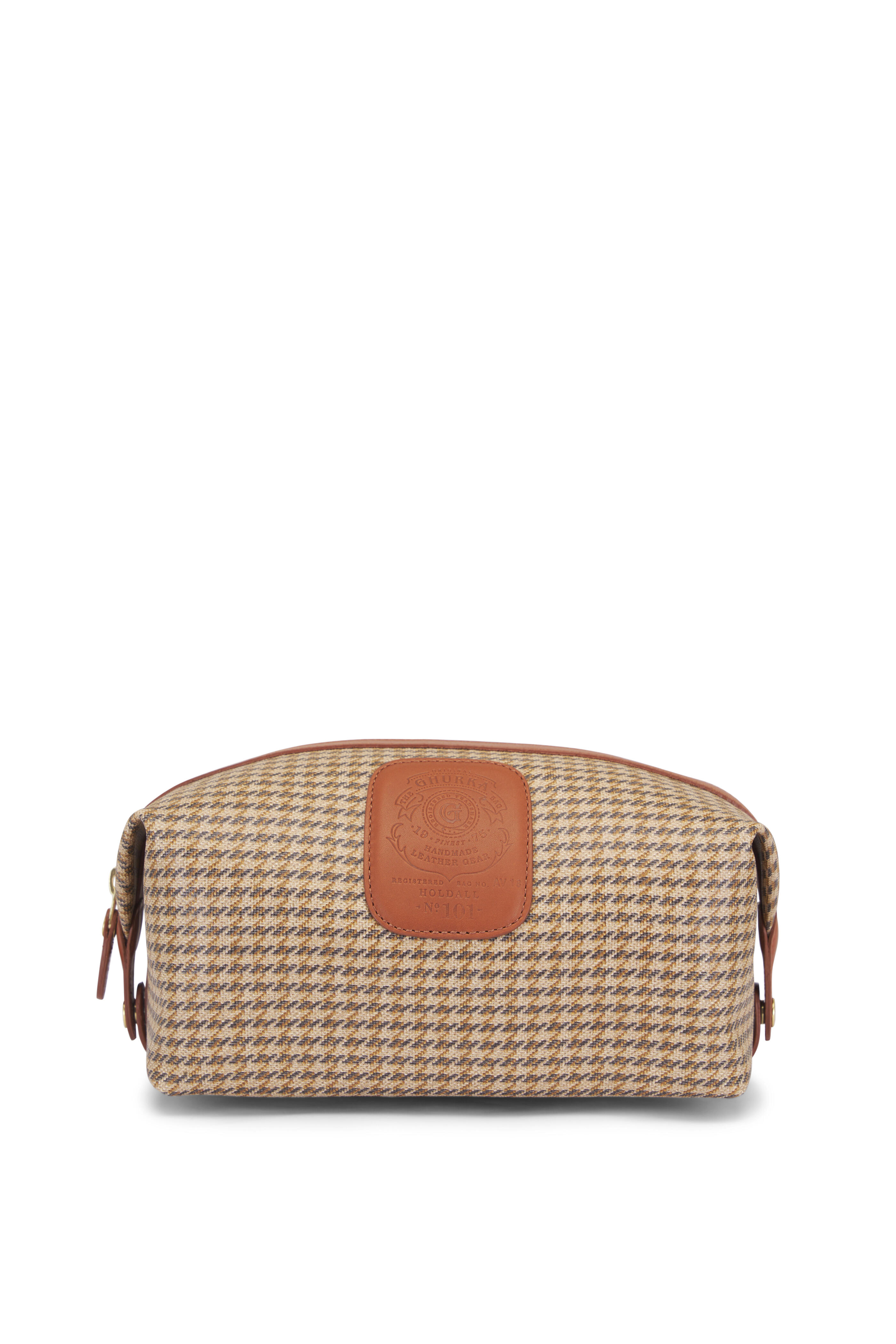 Ghurka - Derby 101 Khaki Twill Plaid Dopp Kit