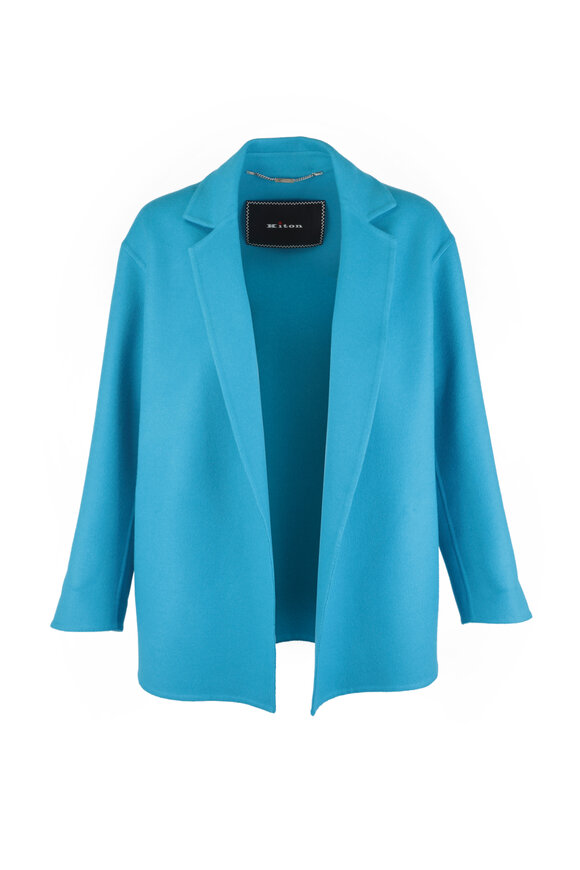 Kiton - Turquoise Double Face Cashmere Coat 