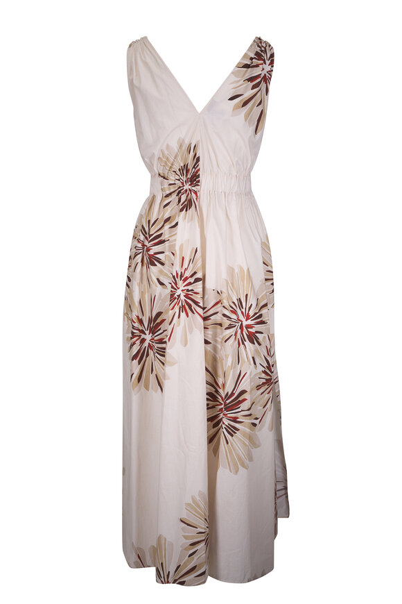 Brunello Cucinelli Dhalia Abstract Poplin Print Dress - view 2