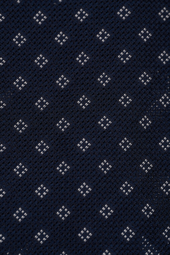 Paolo Albizzati - Navy Diamond Print Silk Necktie 