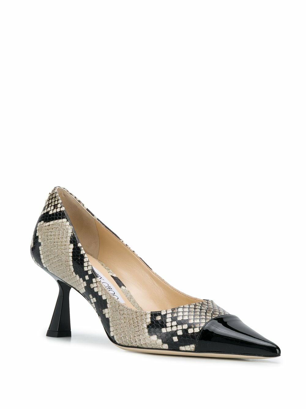 Jimmy Choo - Rene Snake Print Leather Patent Toe Pump, 65mm