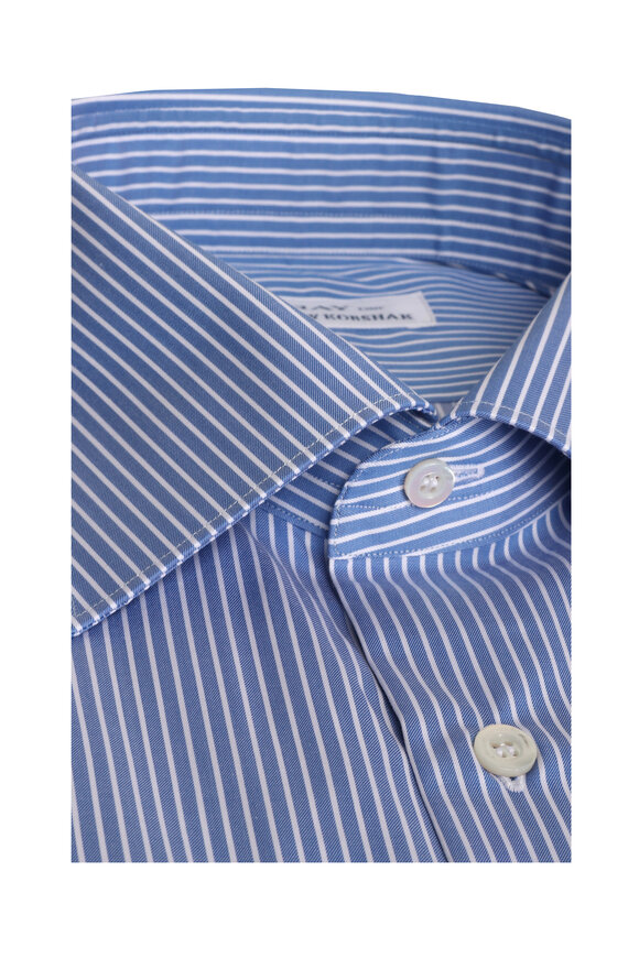 Fray Blue & White Striped Dress Shirt - view 2