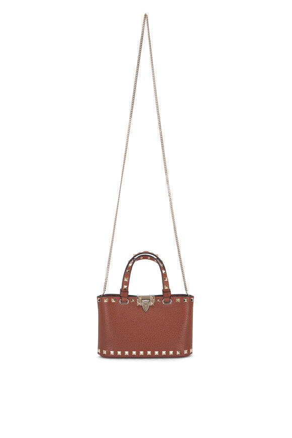 ファッションの Valentino Garavani Phone Smart Rockstud Leather Black - バッグ