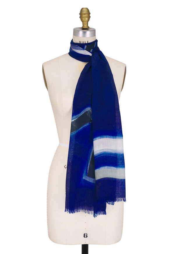 Akris Blue Angel Print Scarf