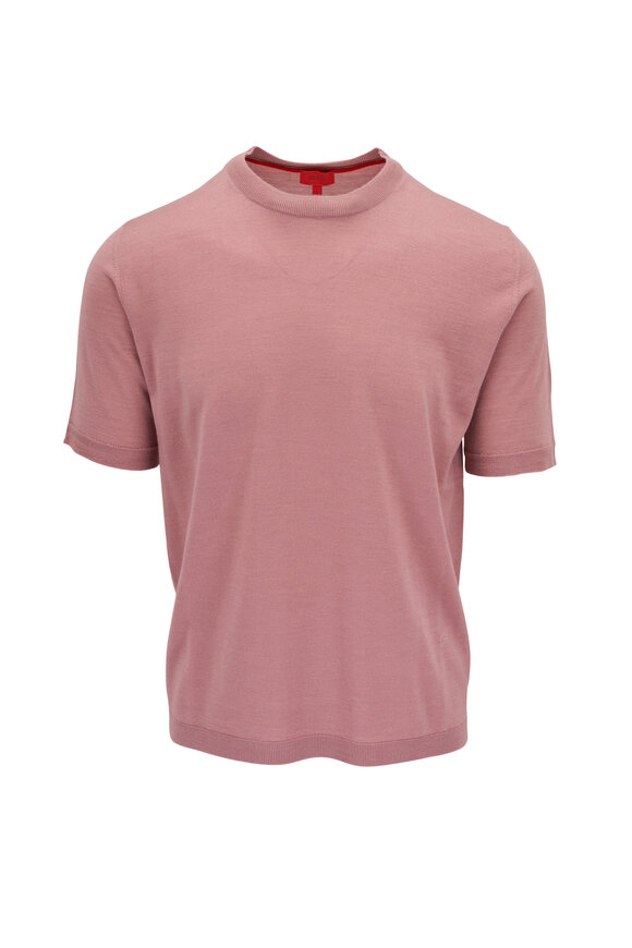 Isaia - Antique Rose Wool, Silk & Cashmere Knit T-Shirt