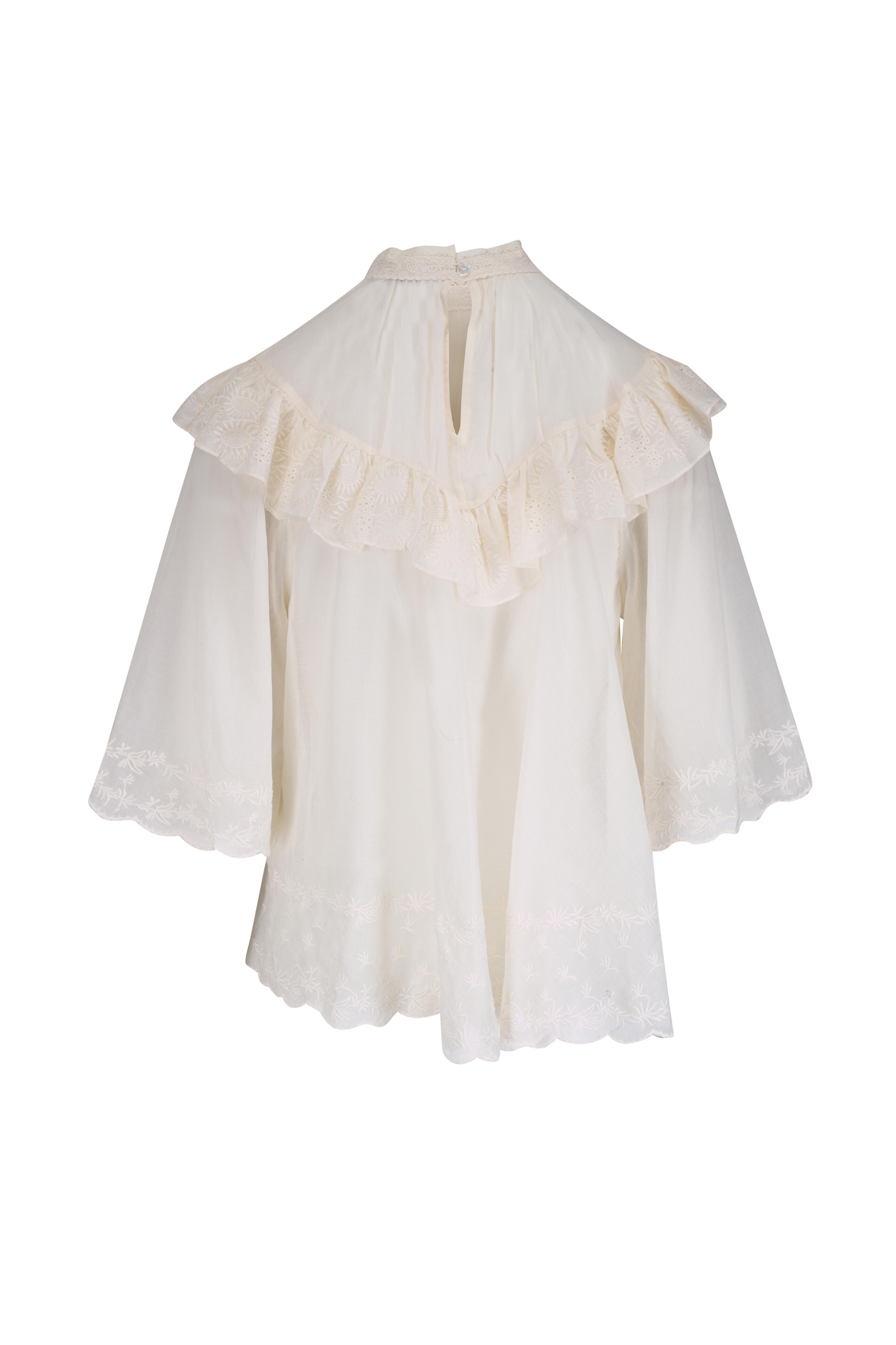 Nili Lotan - Alain Ivory Embroidered Blouse