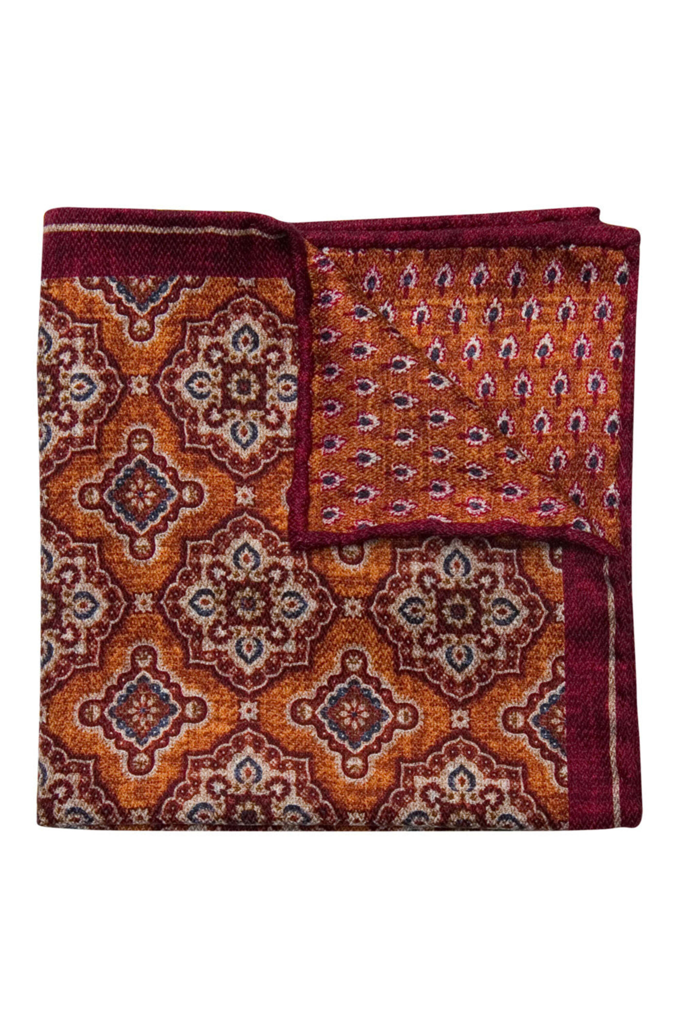 Edward Armah - Rust Neat Medallion Pocket Square