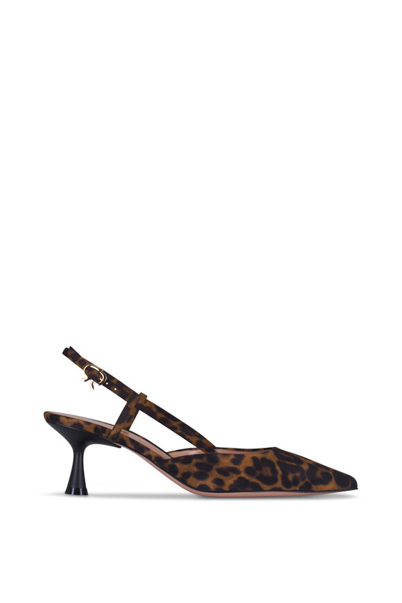 Gianvito Rossi Ascent Suede Leopard Slingback, 55mm - view 3