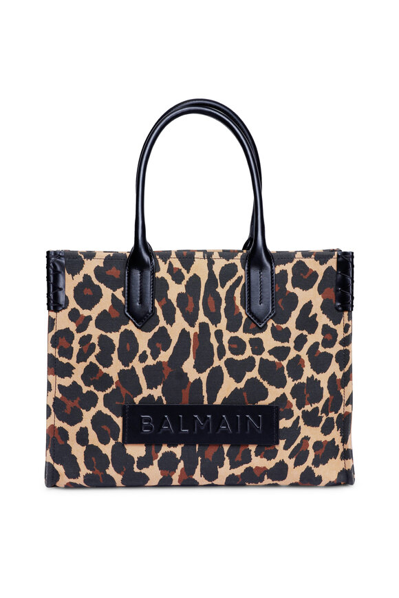 Balmain B-Army Animal Print Canvas Shopper Tote