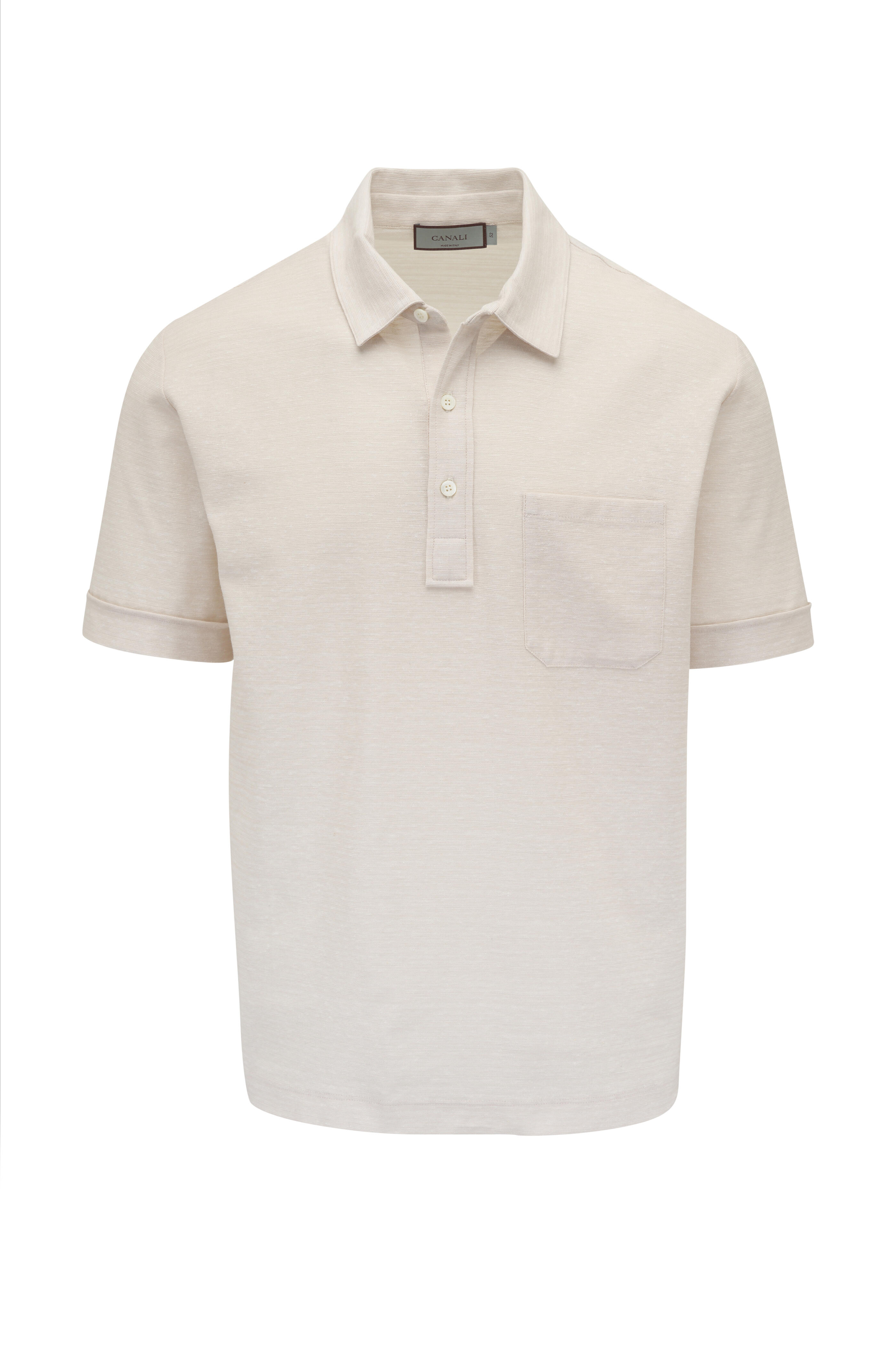 Canali - Creme Cotton & Linen Polo