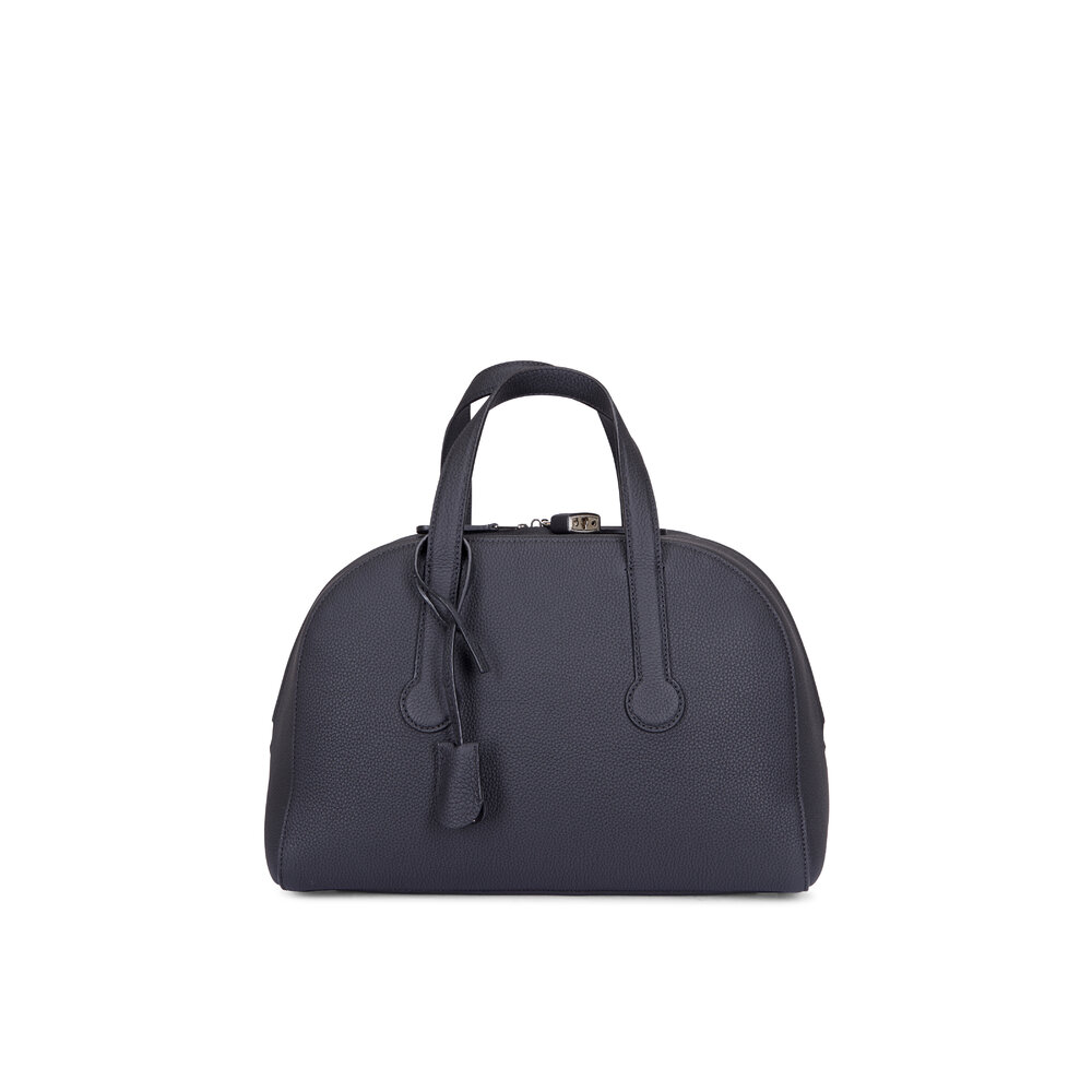 The Row - Sporty Bowler 12 Black Grained Leather Bag