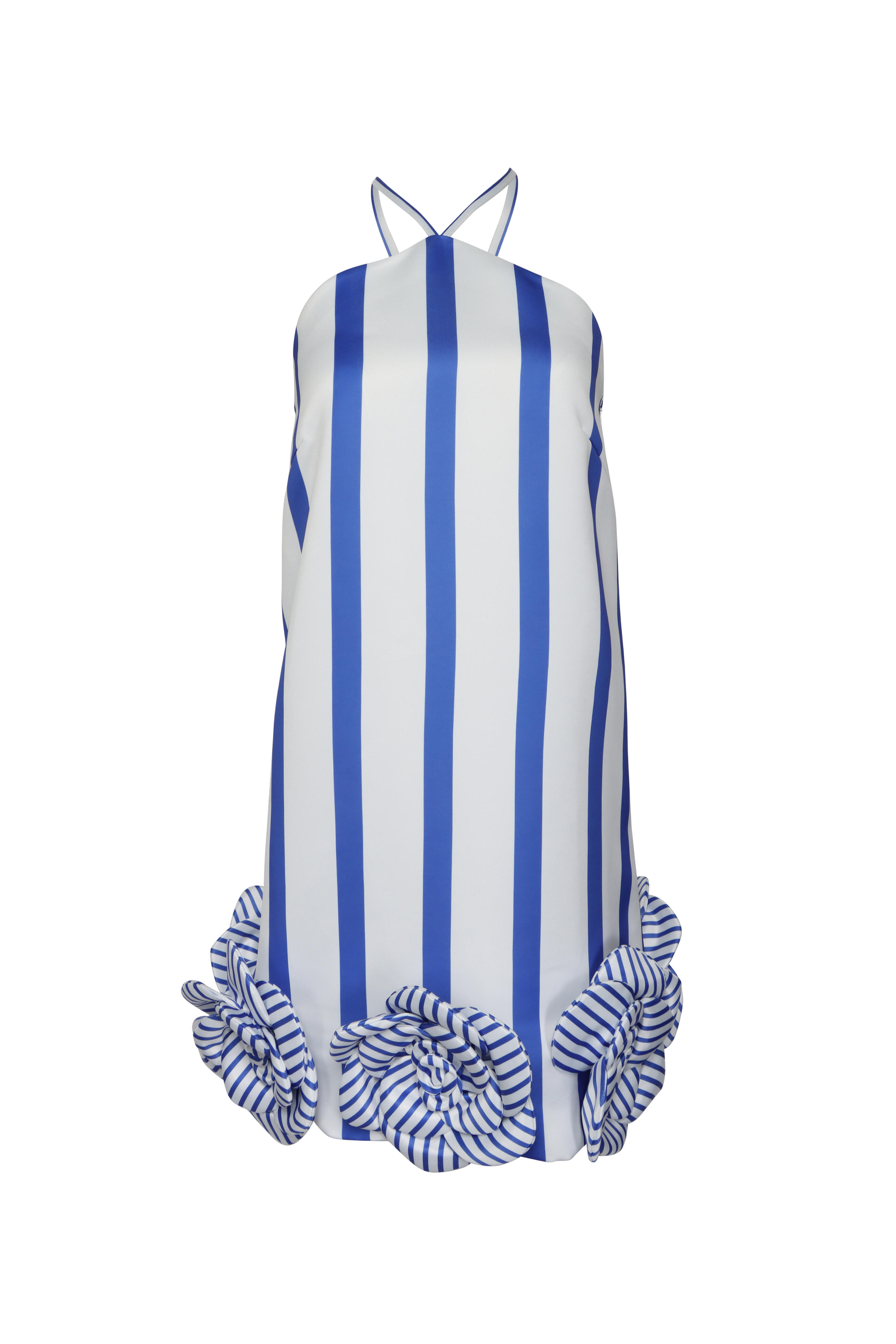 Leo Lin - Suzy Navy Stripe Halterneck Mini Dress