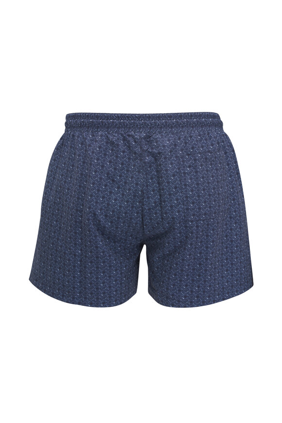 Brunello Cucinelli - Navy Geometric Swim Trunks