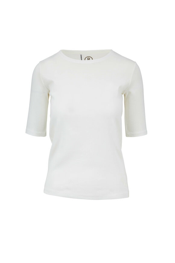 Bogner - Velvet White Elbow Sleeve T-Shirt