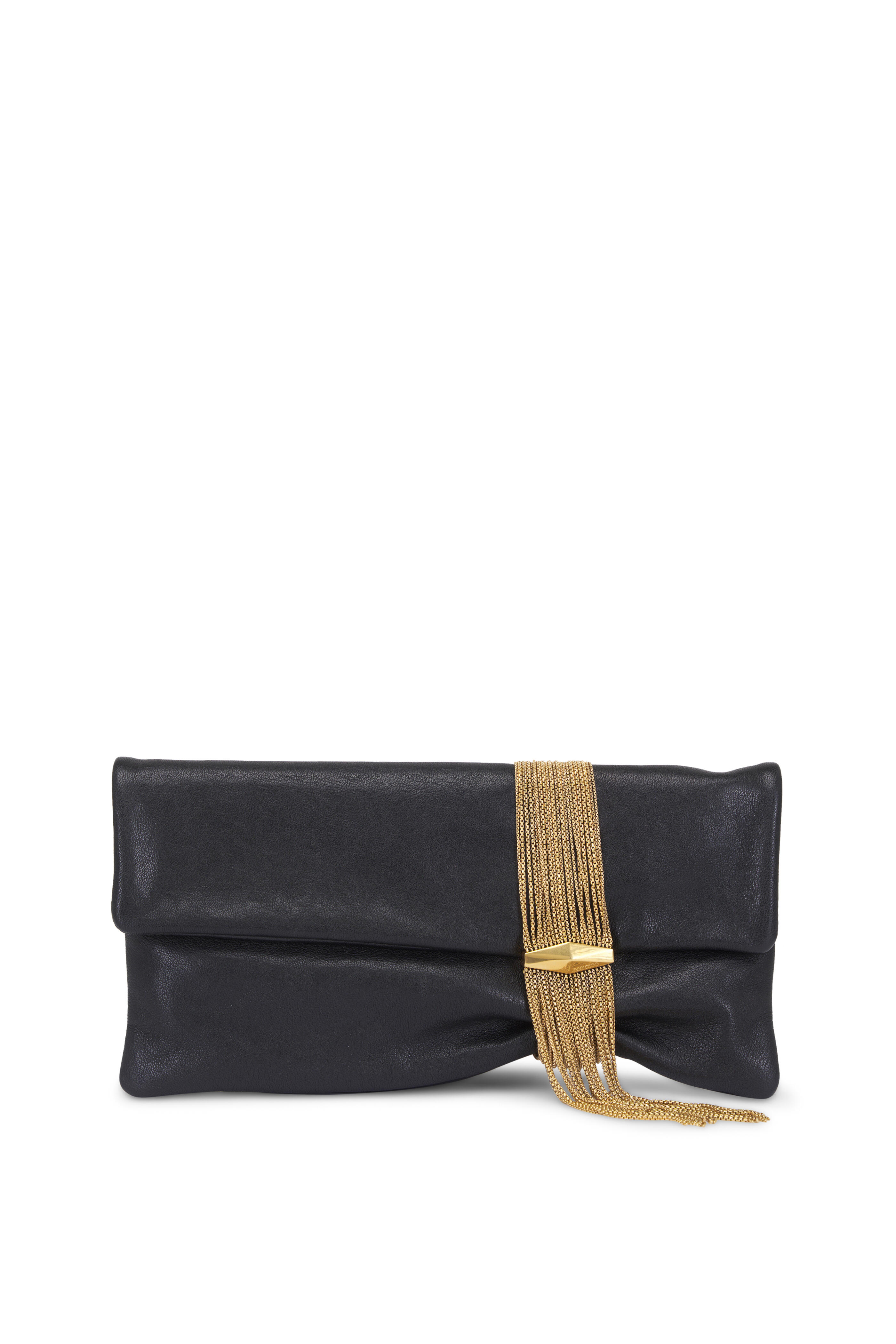 Jimmy Choo - Zandra Black & Gold Leather Clutch