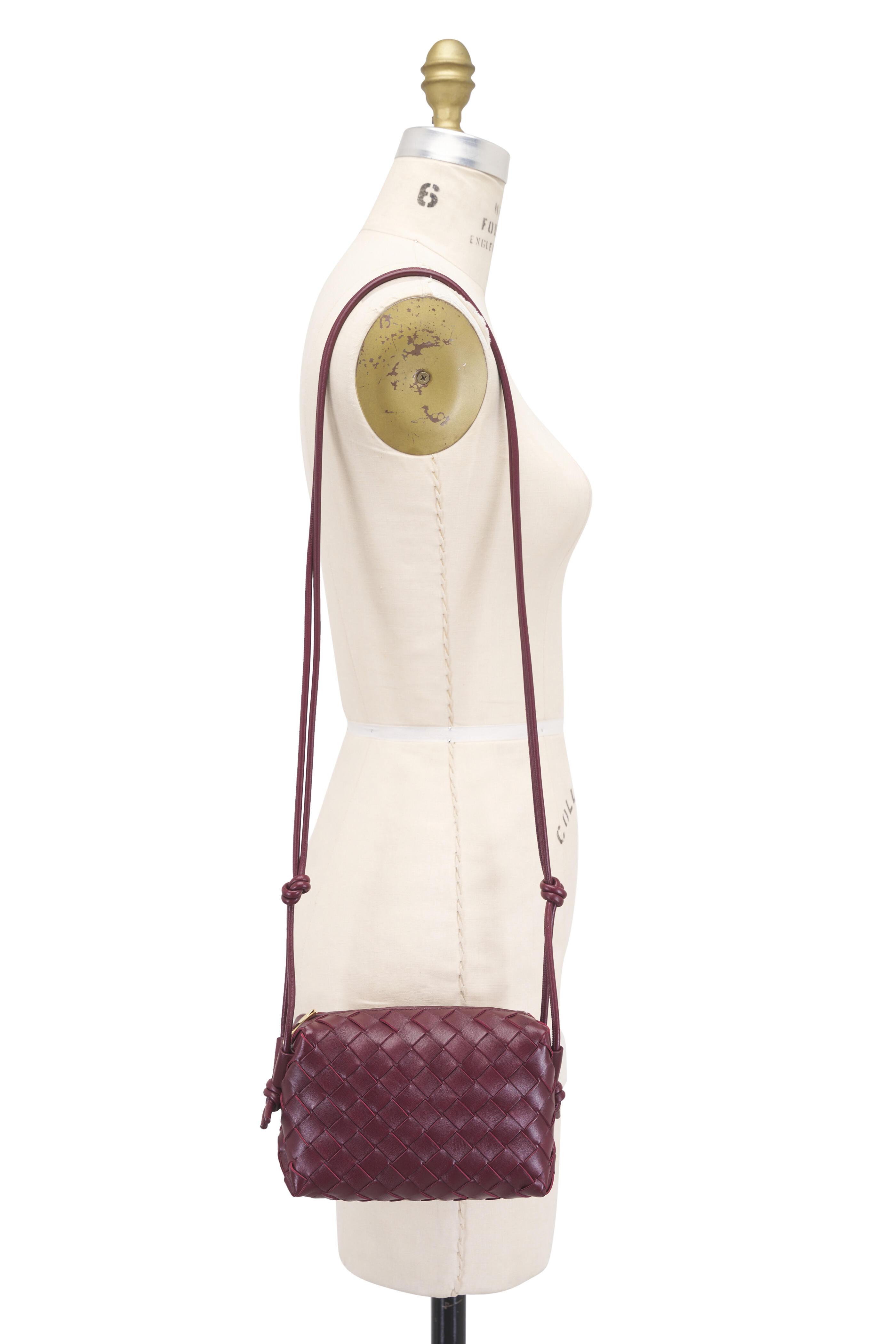 Bottega Veneta - Mini Loop Burgundy Intrecciato Leather Bag