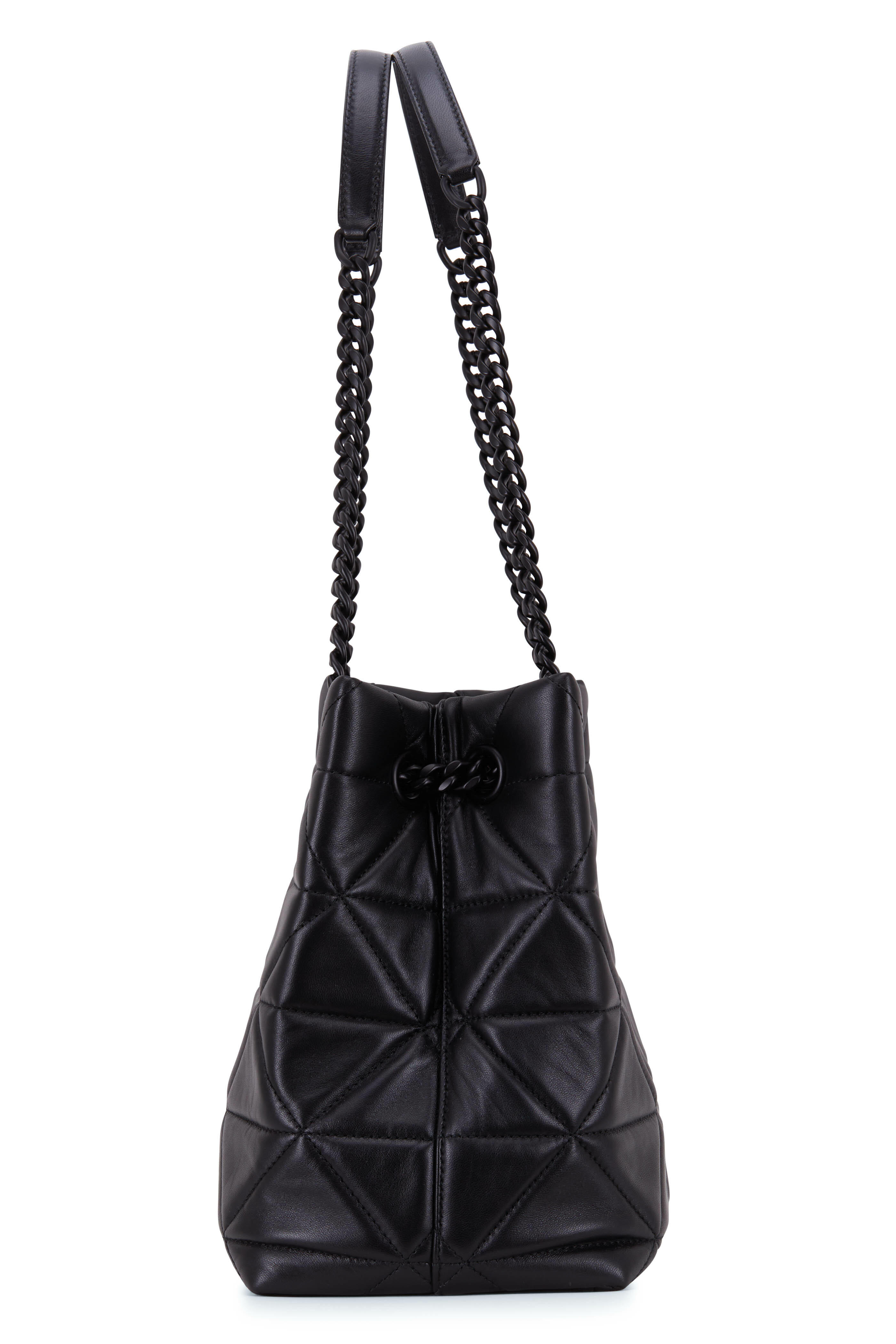 Black Quilted Nappa Leather Shoulder Bag