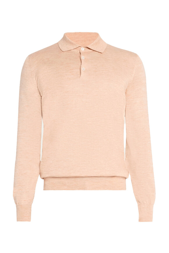 Brunello Cucinelli - Orange Ribbed Full Zip Sweater