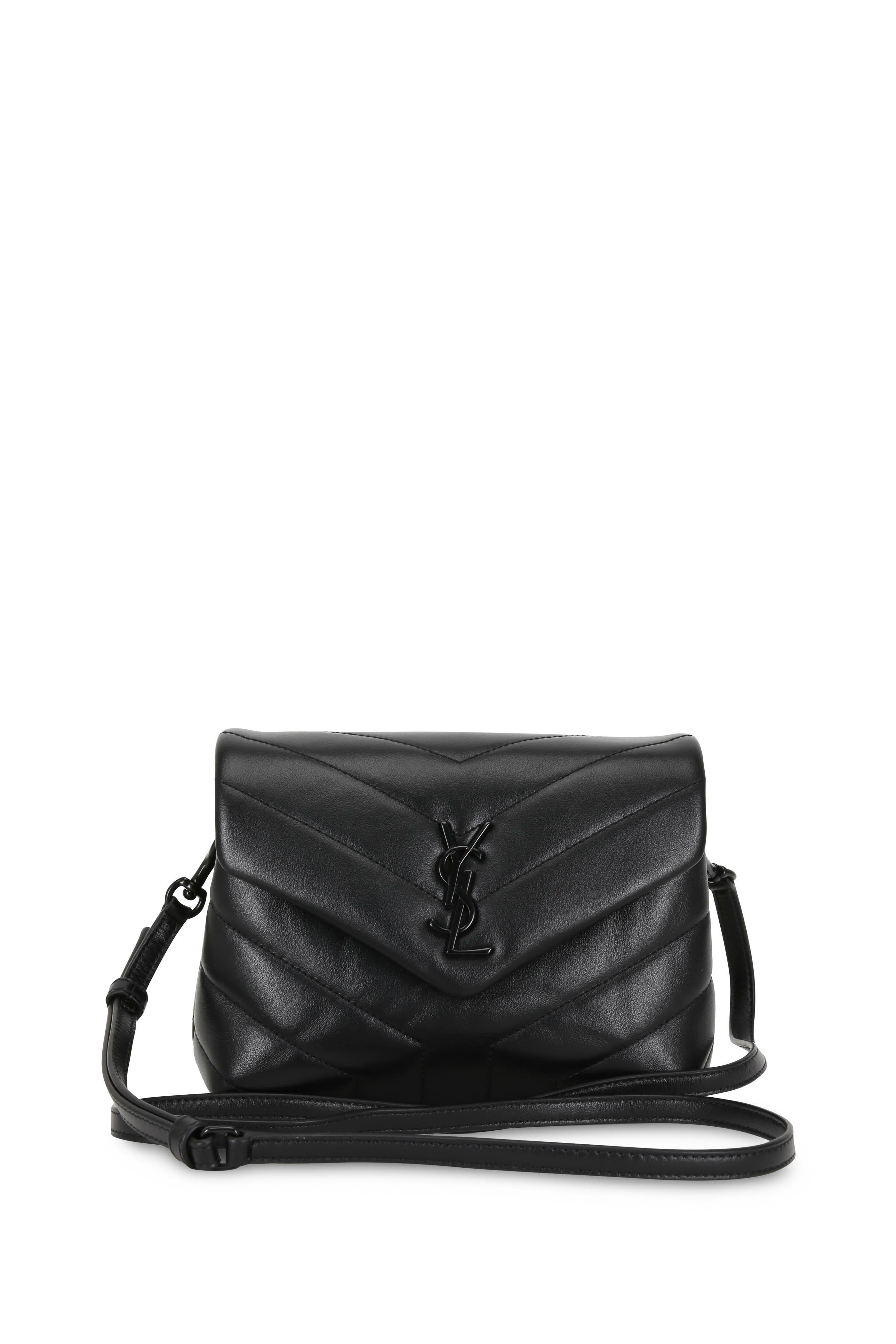 Saint Laurent Mini Lou Quilted Leather Shoulder Bag In Black