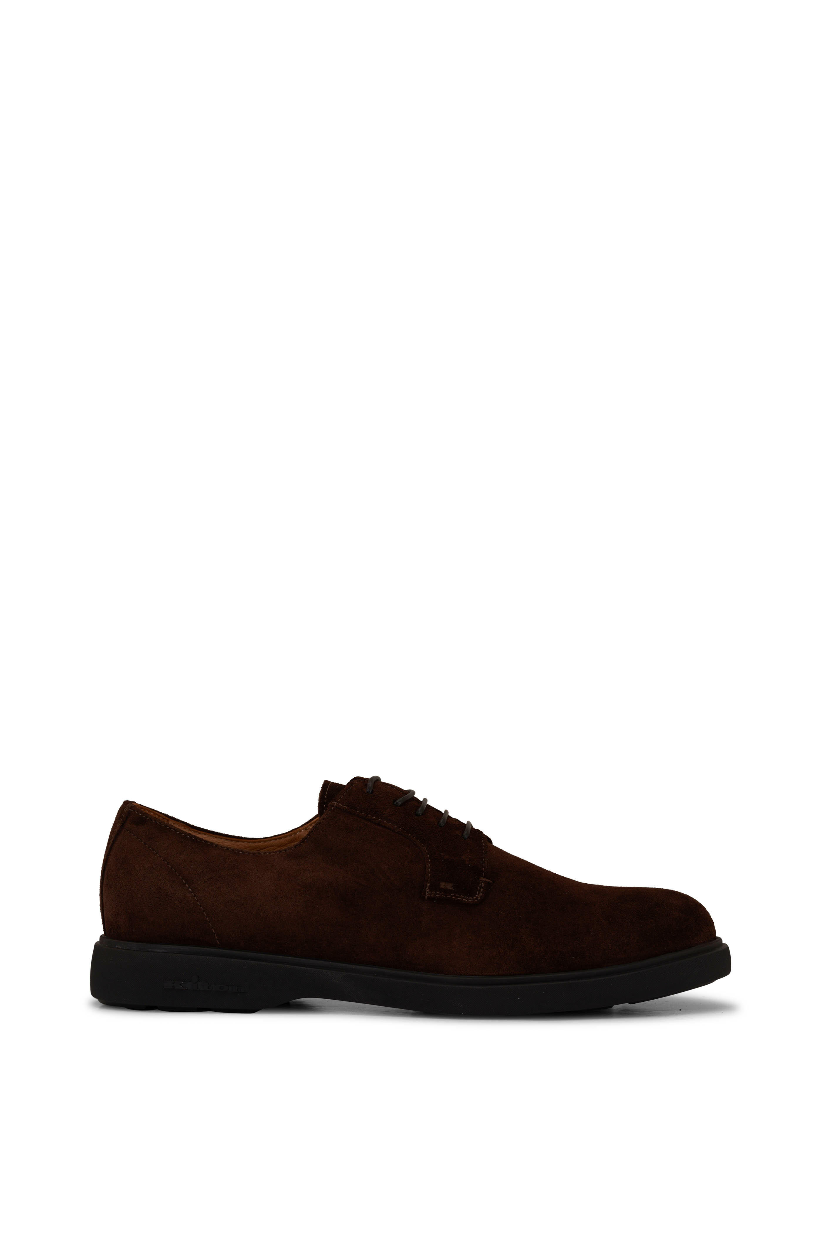 Kiton - Dark Brown Suede Derby Shoe | Mitchell Stores