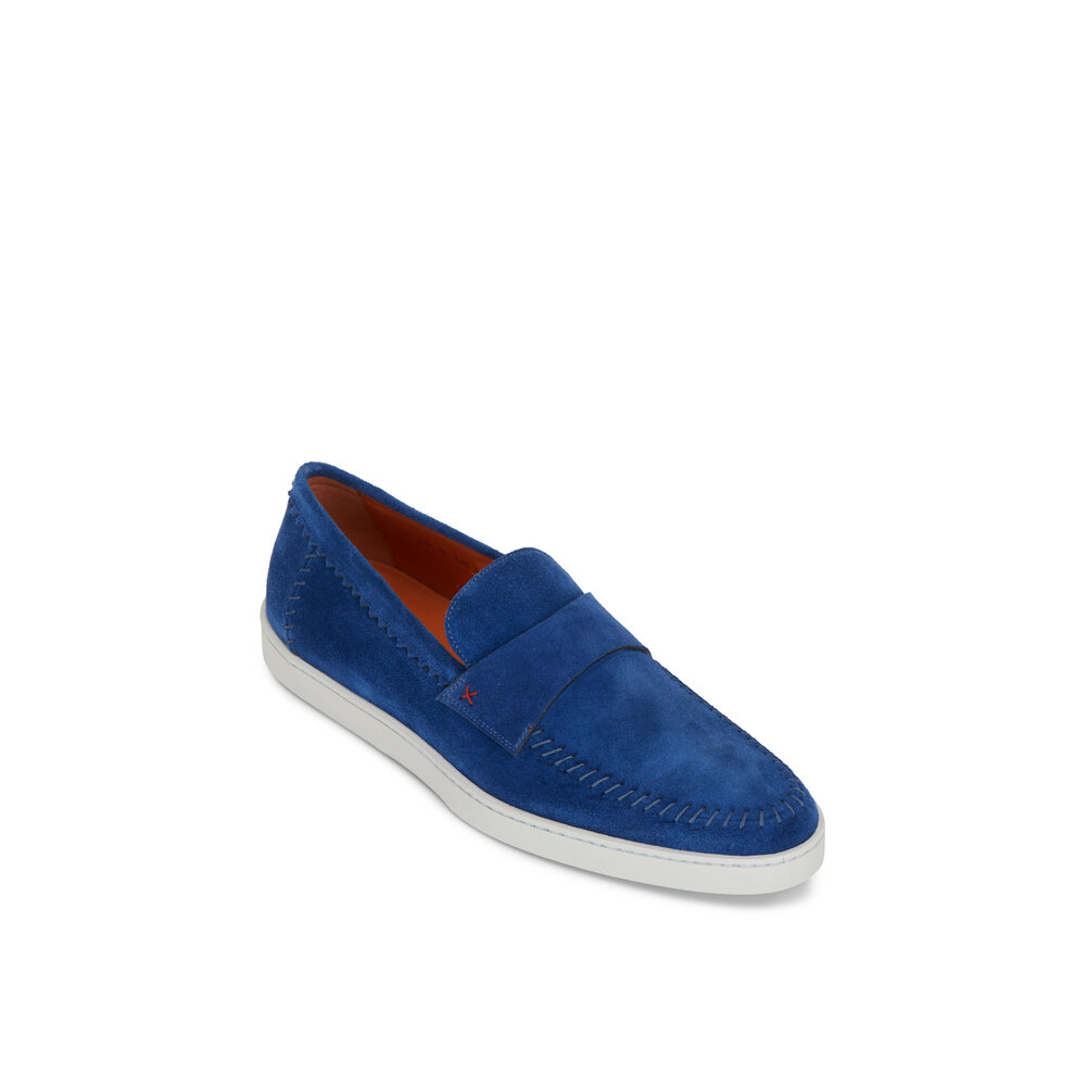 Santoni Men\'s Banker Stitch-Trim Suede Loafers 26214724_9?w=1024 main image 4