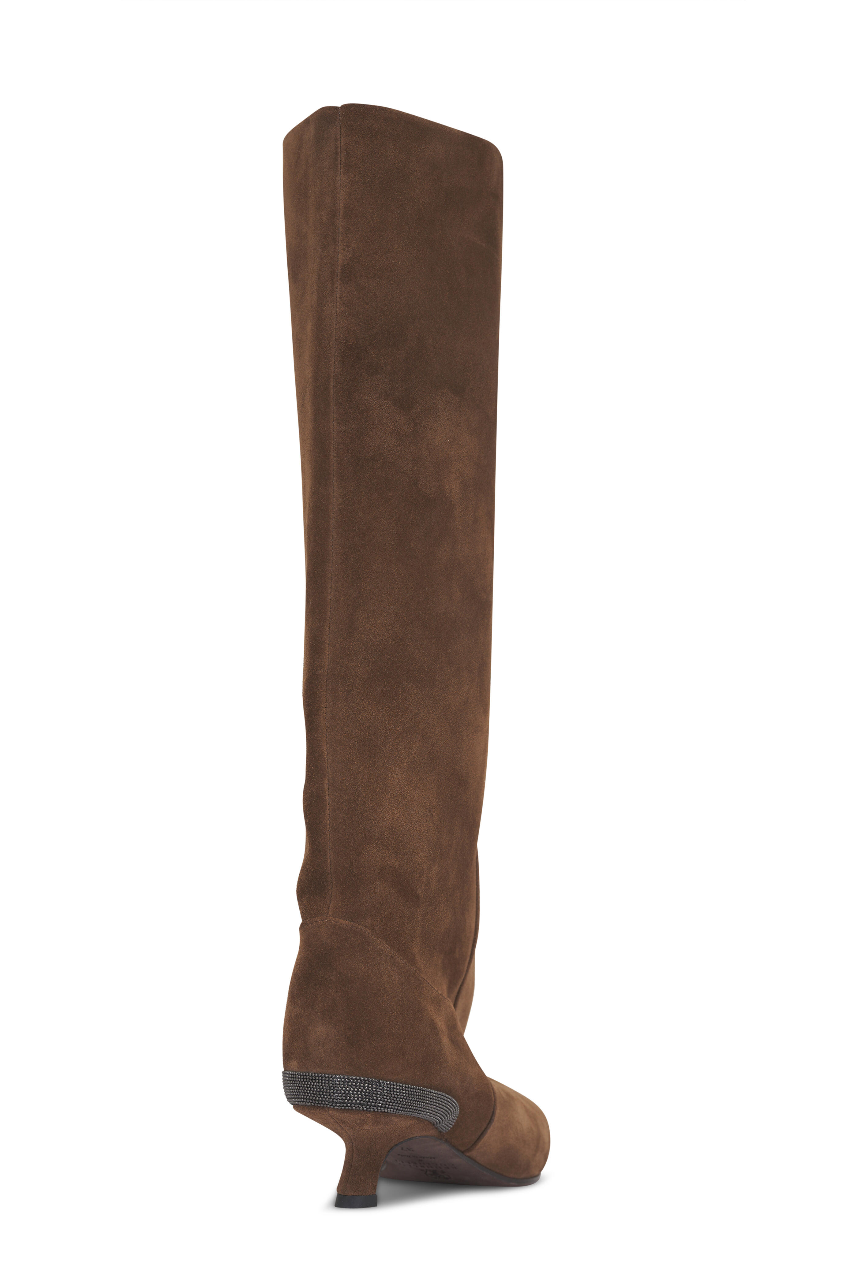 Brunello Cucinelli - City Mocha Suede Tall Boot, 45mm - view 7