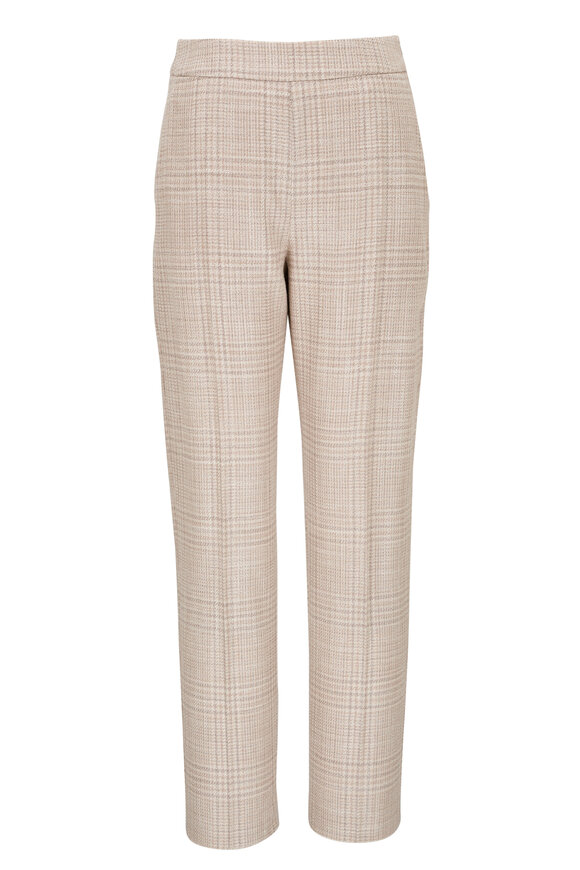 Agnona - NY Stone Flat Front Wool & Silk Pant 