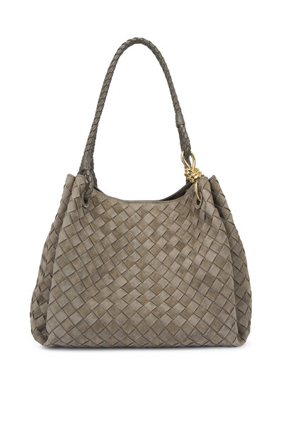 Bottega Veneta - Small Jodie Taupe Gray Leather Shoulder Bag