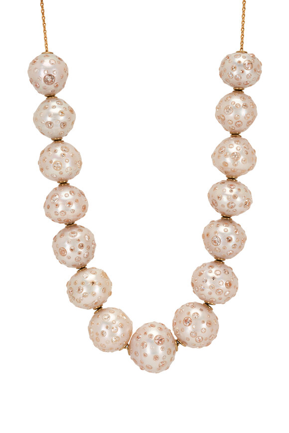 Renee Lewis Diamond Embedded South Sea Pearl Necklace