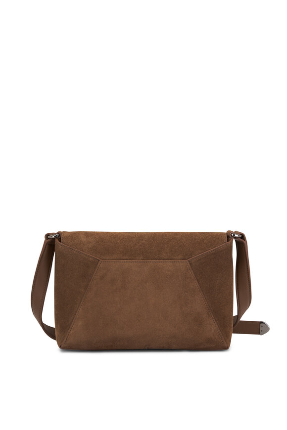 Brunello Cucinelli - Brown Envelope Suede Crossbody Bag 