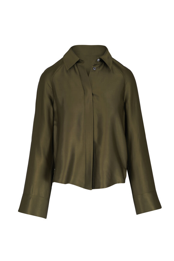Loewe Khaki Green Stretch Cape Shirt