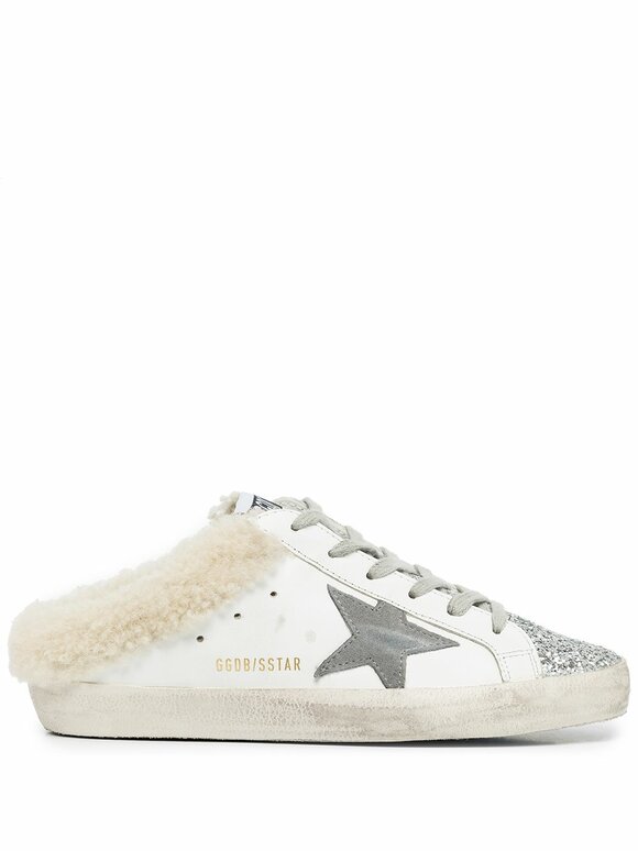 Golden Goose - Sabot White Leather Shearling Slide On Sneaker