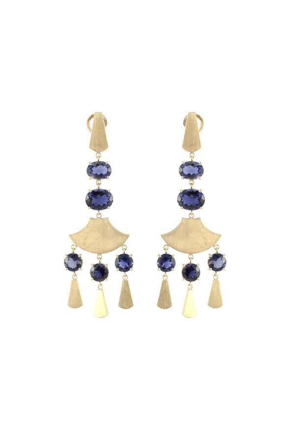 Sylva & Cie Iolite Chandelier Earrings - view 1