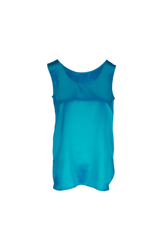 Kiton Turquoise Silk Tank - view 1