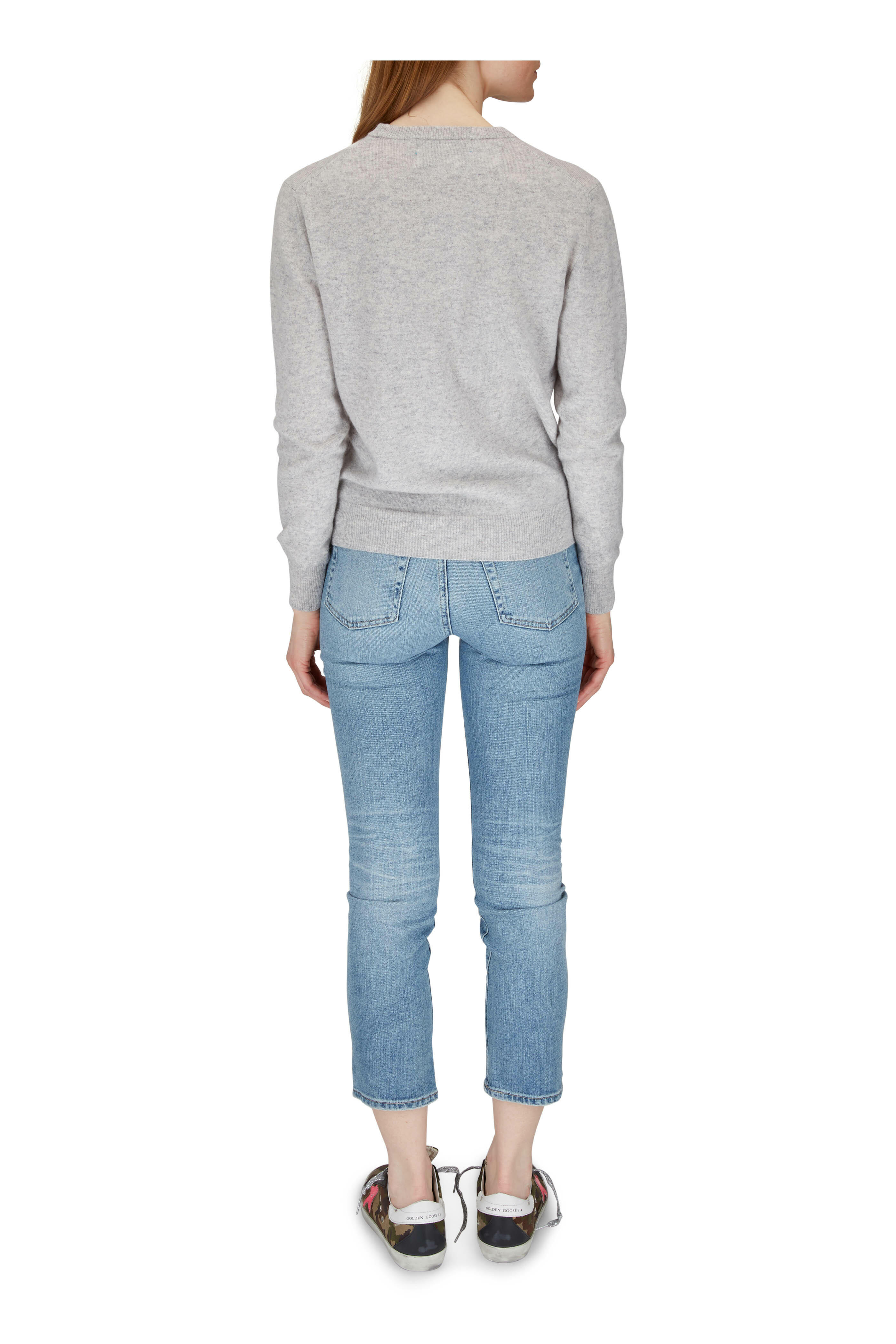 Lingua Franca - Smoke & Turquoise Give A Damn Sweater