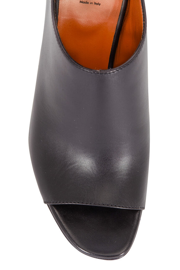 Aquatalia - Ellen Black Leather Open-Toe Mule, 60mm