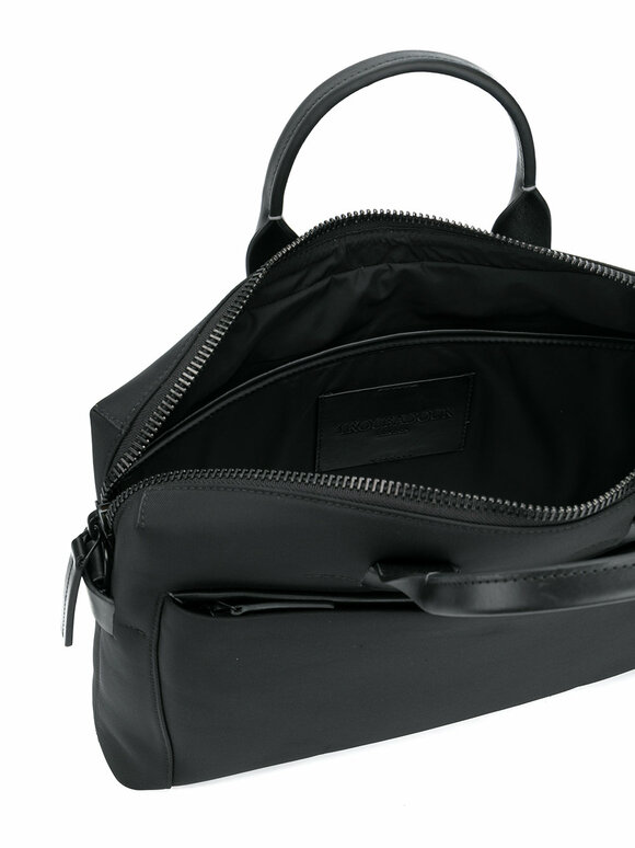 Troubadour - Black Nylon & Leather Slim Briefcase 