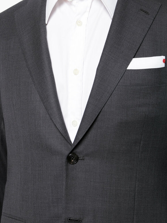 Kiton - Solid Charcoal Gray Wool Suit