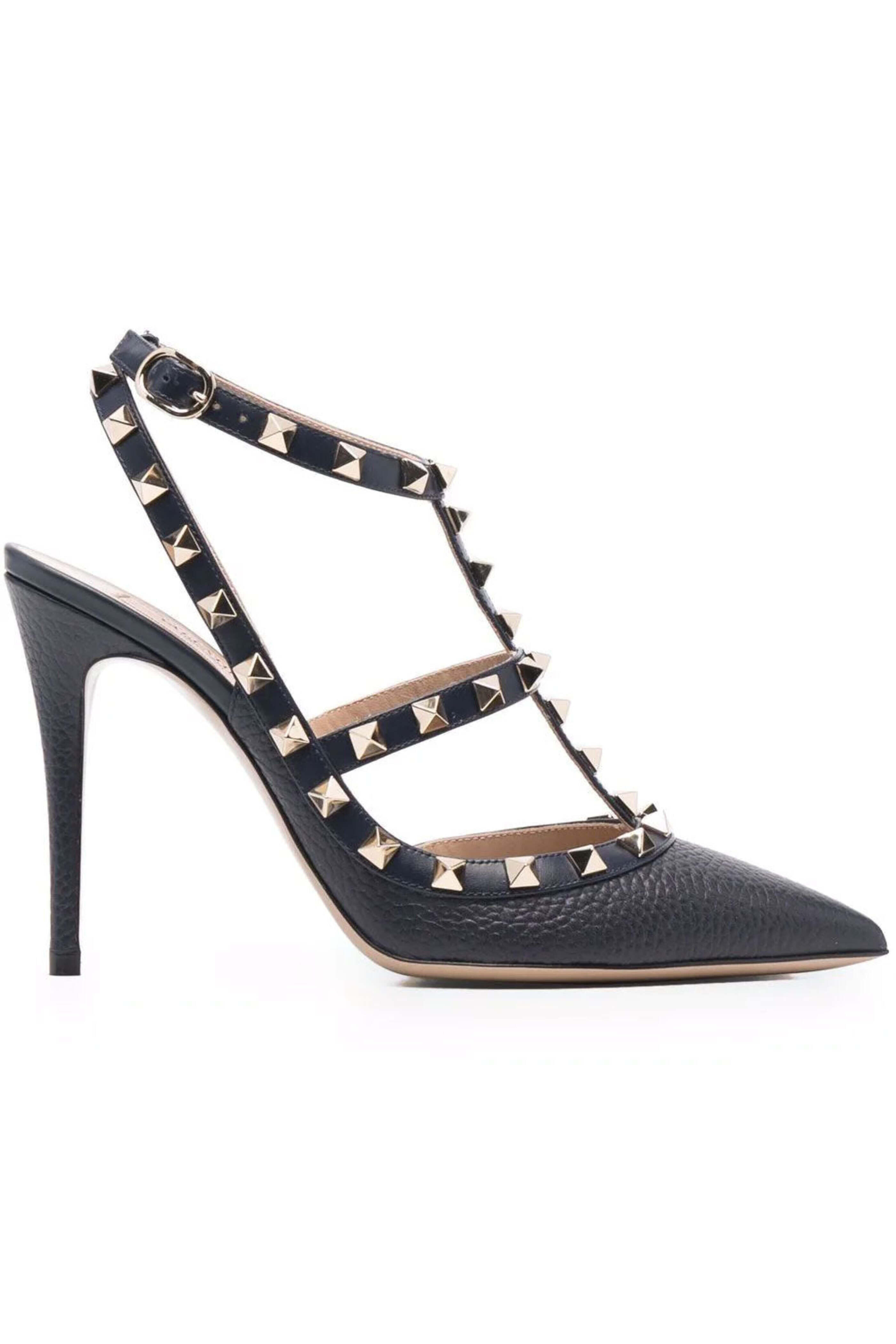 Valentino Garavani - Rockstud Caged Strap Pump in Nero