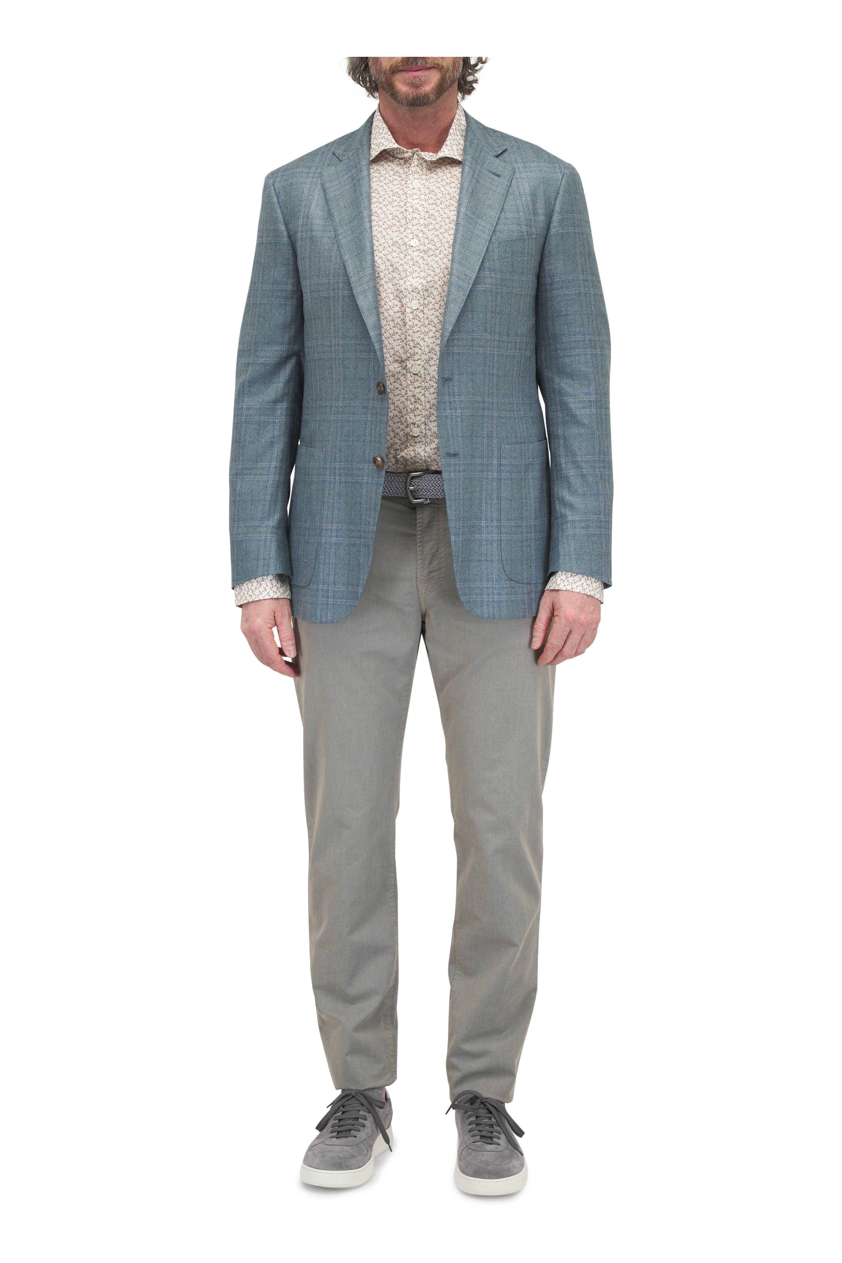 Canali - Sand Botanical Print Sport Shirt