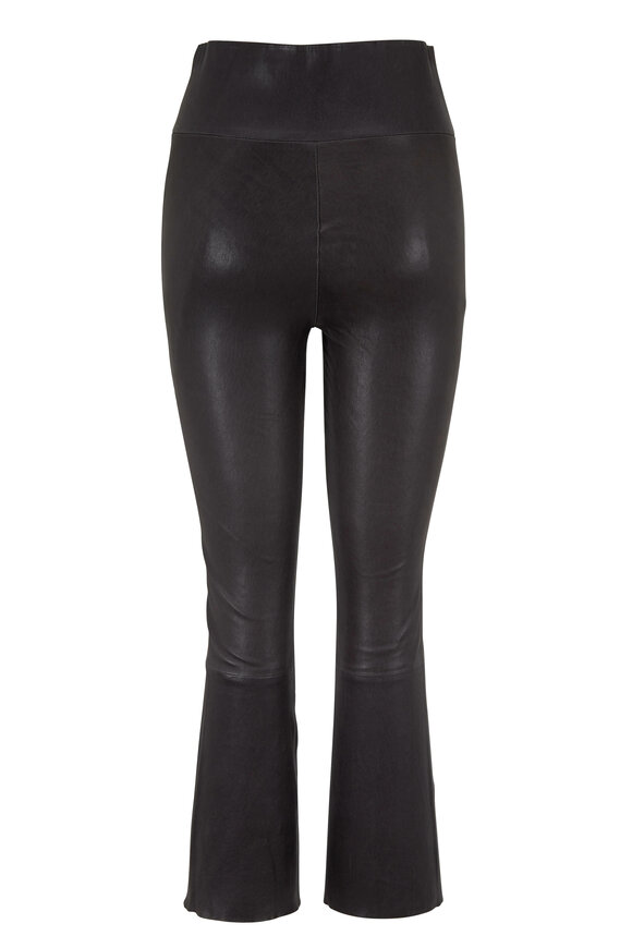 SPRWMN - Anthracite Kick Flare Leather Legging