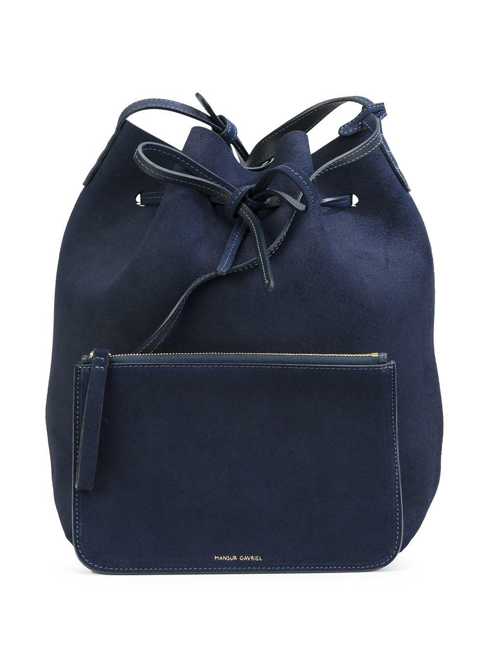 Mansur Gavriel - Blue Suede Medium Bucket Bag