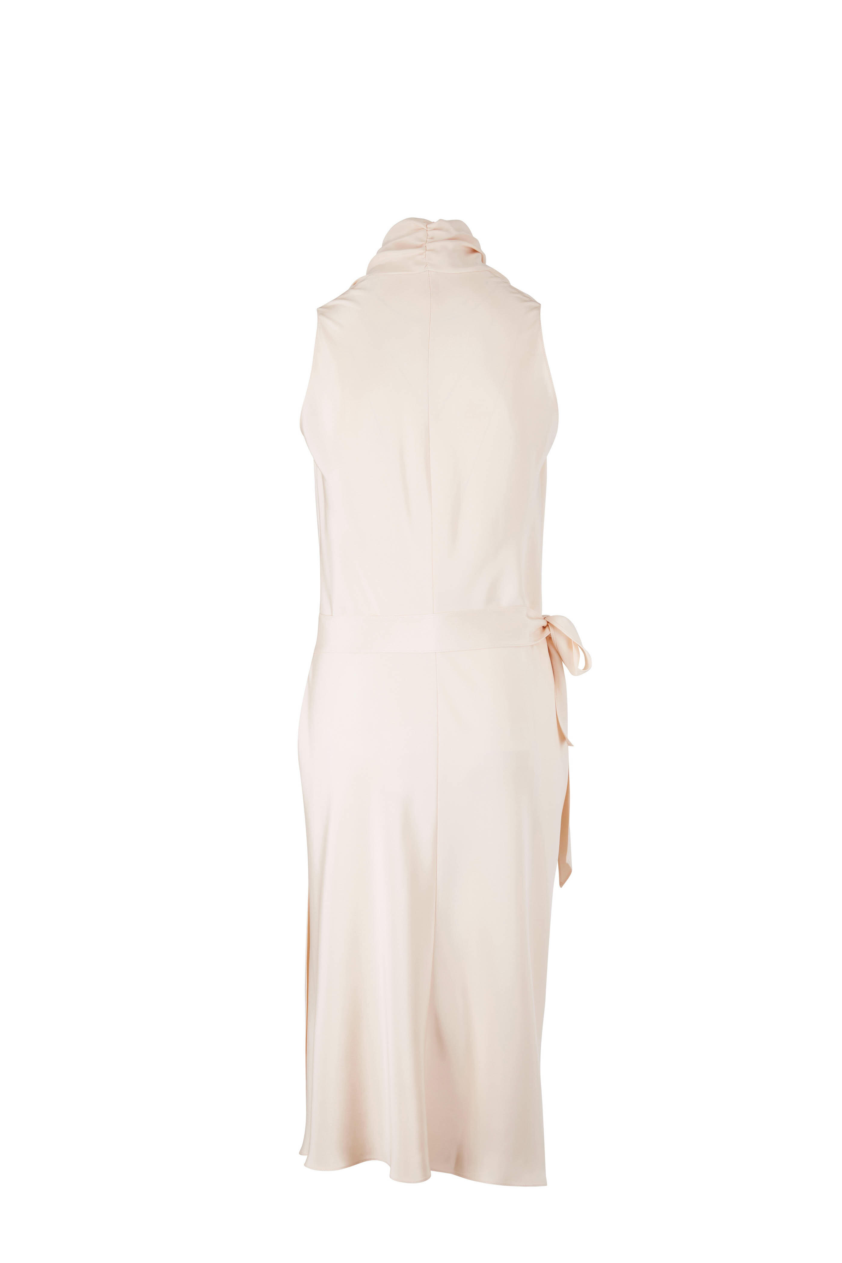 Peter Cohen - Victor Blush Pink Silk Sleeveless Wrap Dress