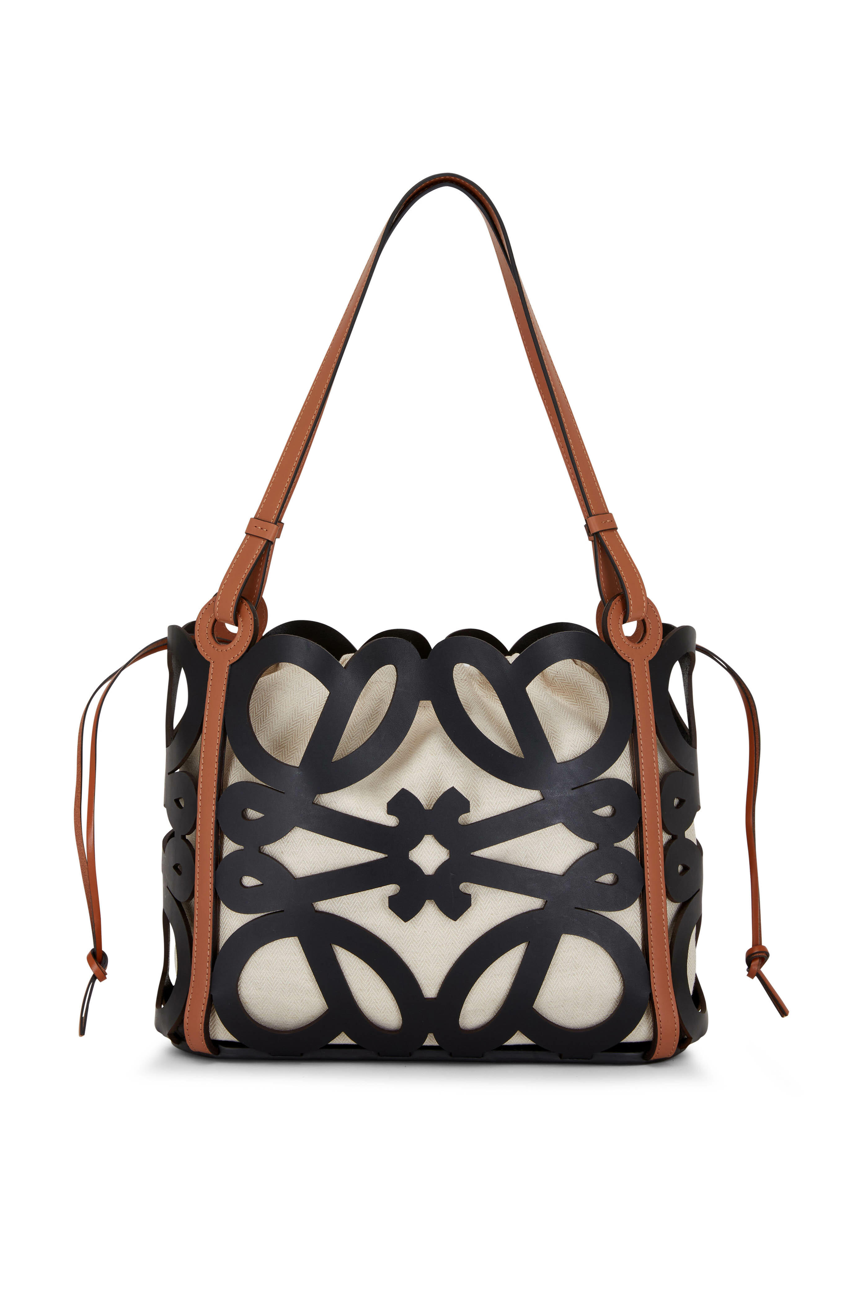 Loewe - Anagram Black Leather Cut Out Tote