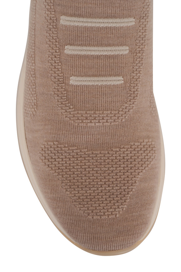 Loro Piana 360 LP Flexy Beige Melange Knit Slip On Sneaker - view 5