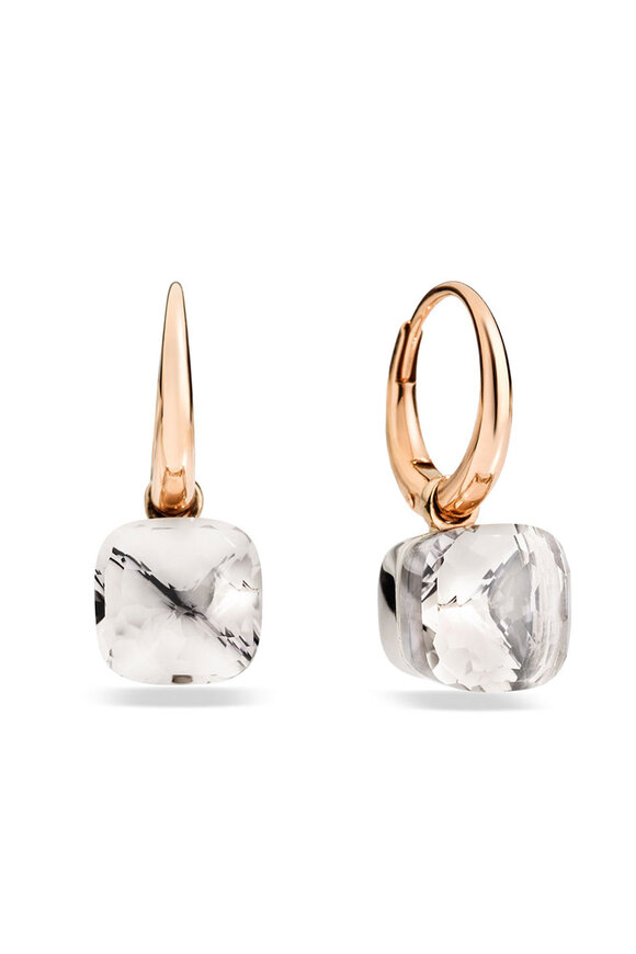 Pomellato 18k Rose Gold Petit Nudo White Topaz Earring - view 2