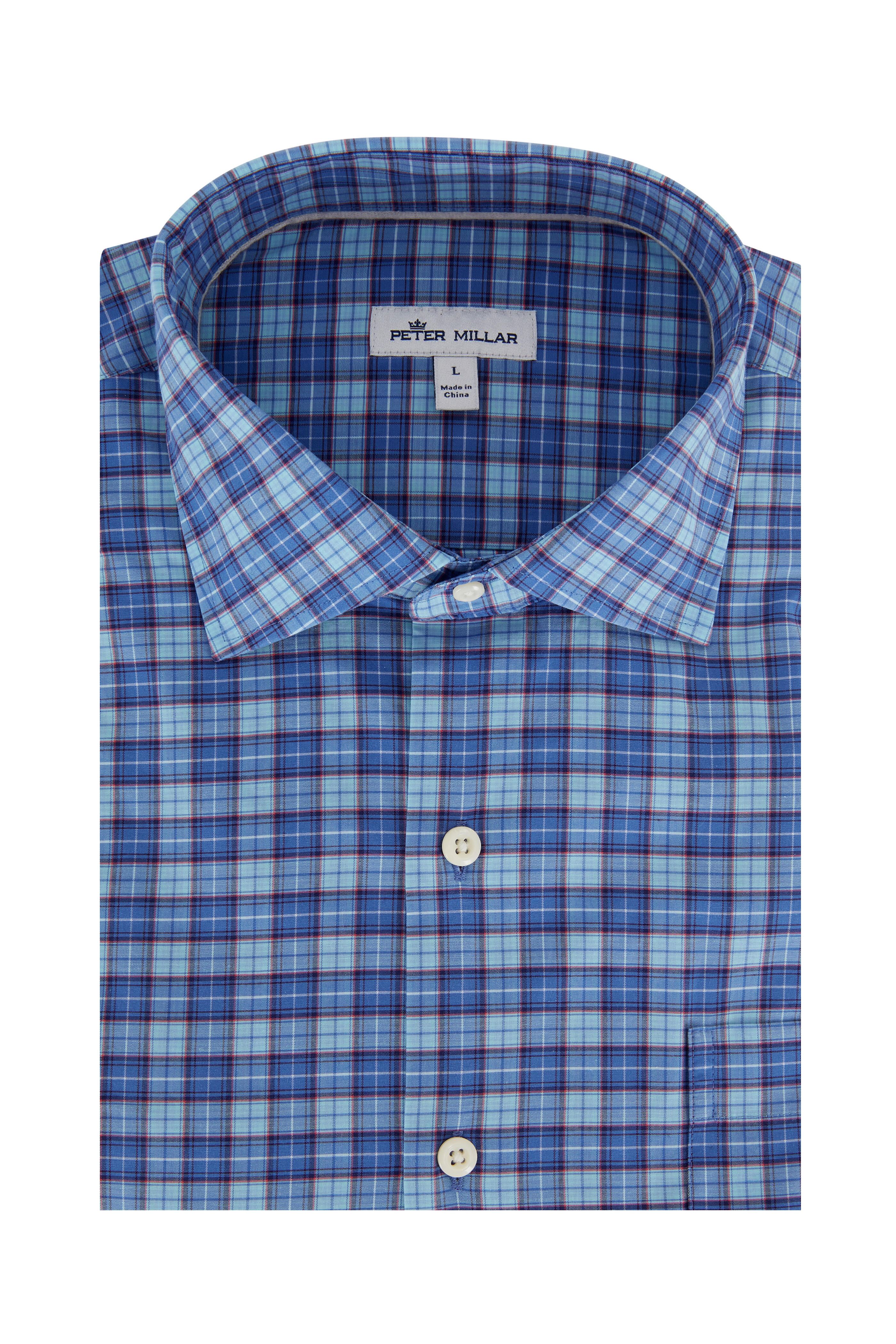 Peter Millar - Sandpoint Blue Plaid Sport Shirt - view 1