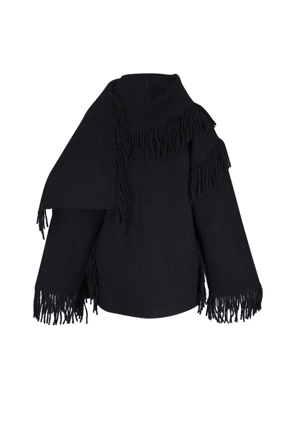 Totême Black Fringe Scarf Jacket - view 3
